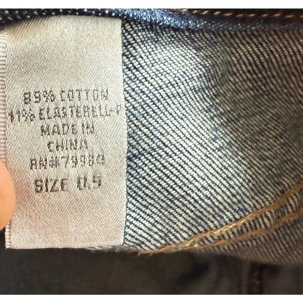 Chico's Platinum Denim Cropped Jeans Womens 6 Blue 5-Pockets Wide-Leg Summer